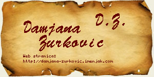 Damjana Zurković vizit kartica